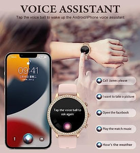 CSB-Smart Watches for Women (Answer/Make Call), Smartwatch for Android Phones iPhone, 1.32'' Waterproof Smart Watches