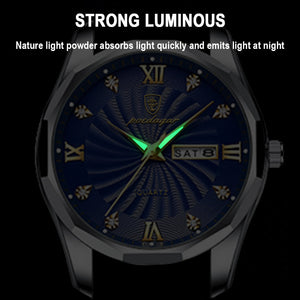 Hudlot - Fashion Luxury Men Watch Waterproof Luminous Date&Week Quartz Watches Business