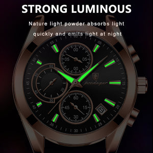 Hudlot - Fashion Men Watch Sport Chronograph  Waterproof Luminous Quartz Watches