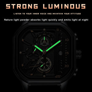 HUdlot - Casual Leather Quartz Watches Waterproof Luminous Men‘s Wristwatch