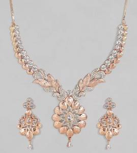 Brass Gold-plated Rose Gold Jewel Set