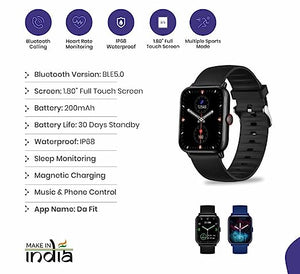 CSB-Smartwatch with 1.8" HD Display | Bluetooth Calling | Sleek Metal Body, HR & SpO2 Level Monitor | 140+ Watch Faces |