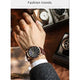 Hudlot - Exclusive Leather Casual Moon Phase Quartz Sport Chronograph Men Watch