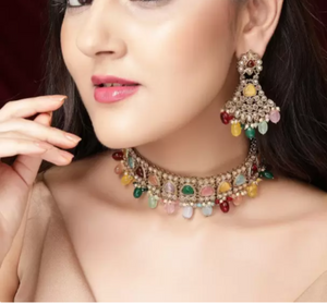 Alloy Gold-plated Multicolor Jewel Set