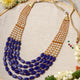 Aarushi Blue Bead And Pearl Necklace