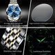 Waterproof Luminous Stainless Steel Watch for Men - Date and Week Display, Perfe