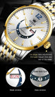 OLEVS Reloj Hombre Original Cuarzo Luminoso Impermeable Moda Correa Acero Inoxidable Con Caja TY710