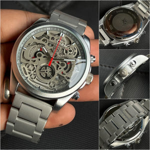 THE WATCH-Fashion Men waterproof Stainless belt Grey Dial Series For Men