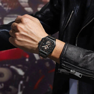 Casual Leather Quartz Watches Waterproof Luminous Men‘s Wristwatch