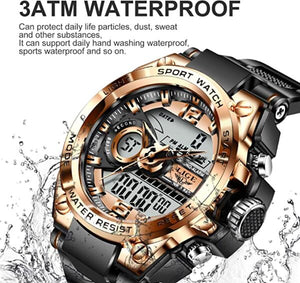 Men’s Digital Outdoor Sports Watch,Military Large Face Dial 50M Waterproof Electronic Multi Function Wrist Watches for Men Tactics LED Alarm Stopwatch…