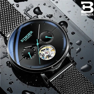 Swiss Mechanical Black Business Luxury Men Watch B 8677