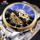 THE WATCH Diamond Design Black Gold Mechanical Watch Top Brand Automatic Clock Fashion Luxury Skeleton Waterproof Wrist Watch