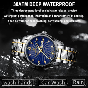 MEN Fashion Luxury Men Watch Waterproof Luminous Date&Week Quartz Watches Business