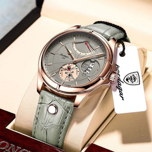 Swiss Brand POEDAGAR Sports Men Watch 2022 Wristwatch Luxury Waterproof Calendar Quartz Leather