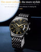 OLEVS Men's Watch Waterproof Luminous Wrist Watch Quartz Stainless Steel Watch