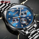 OLEVS Men's Watch Waterproof Luminous Wrist Watch Quartz Stainless Steel Watch