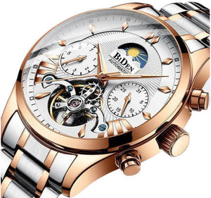 THE WATCH- DESIGNER  BIG DADDY GOLDEN DIAL WITH SILVER AND GOLD  BRACELET MEN'S WATCH -120112